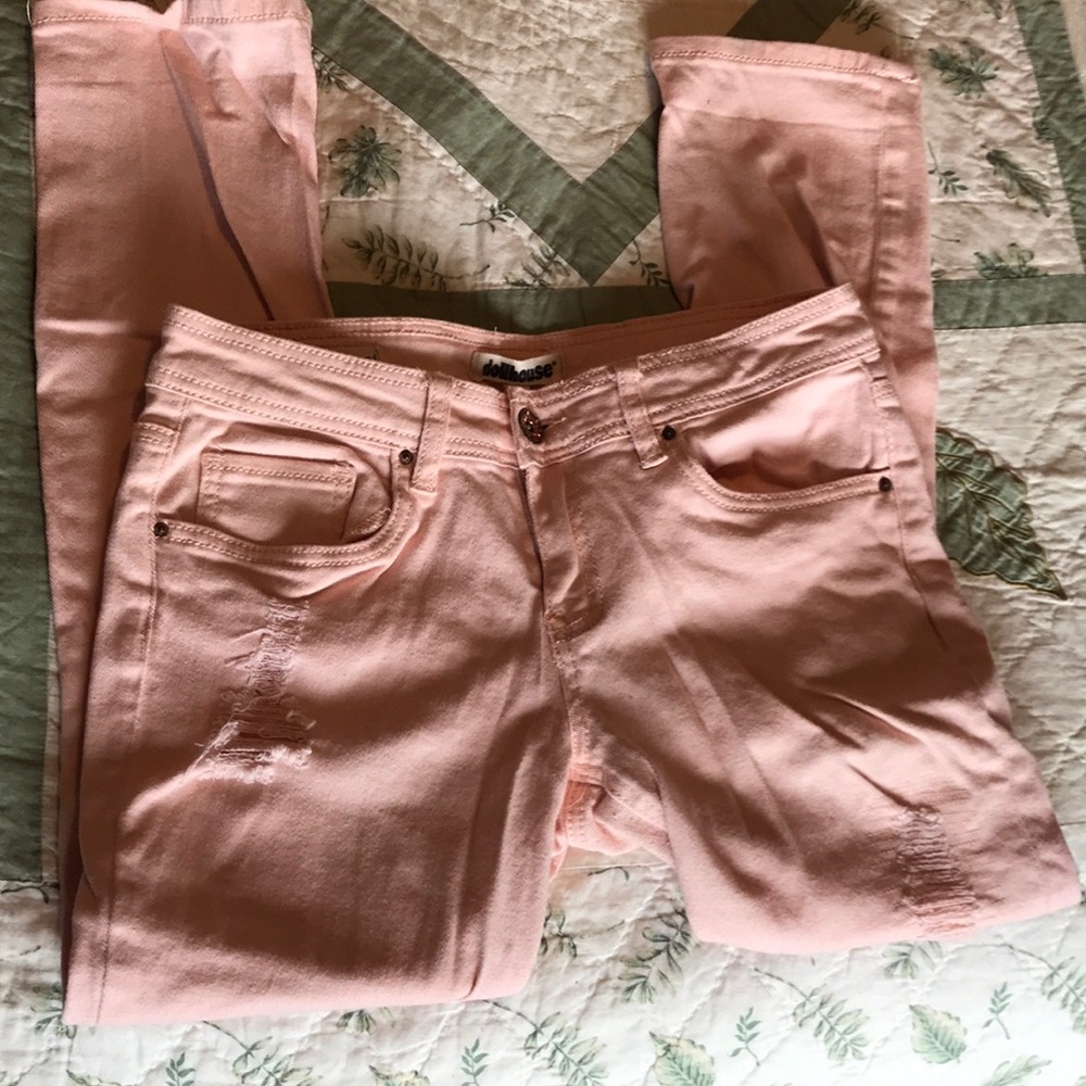 Light pink jeans.
